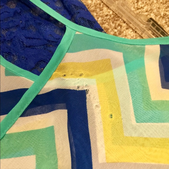 Beautiful sheer top and blue lace palazzo pant NEW - Picture 12 of 14